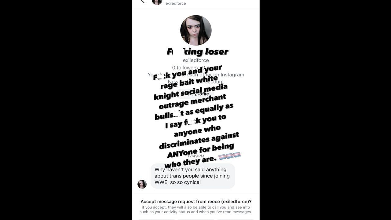 Punk's profane response (via his Instagram)